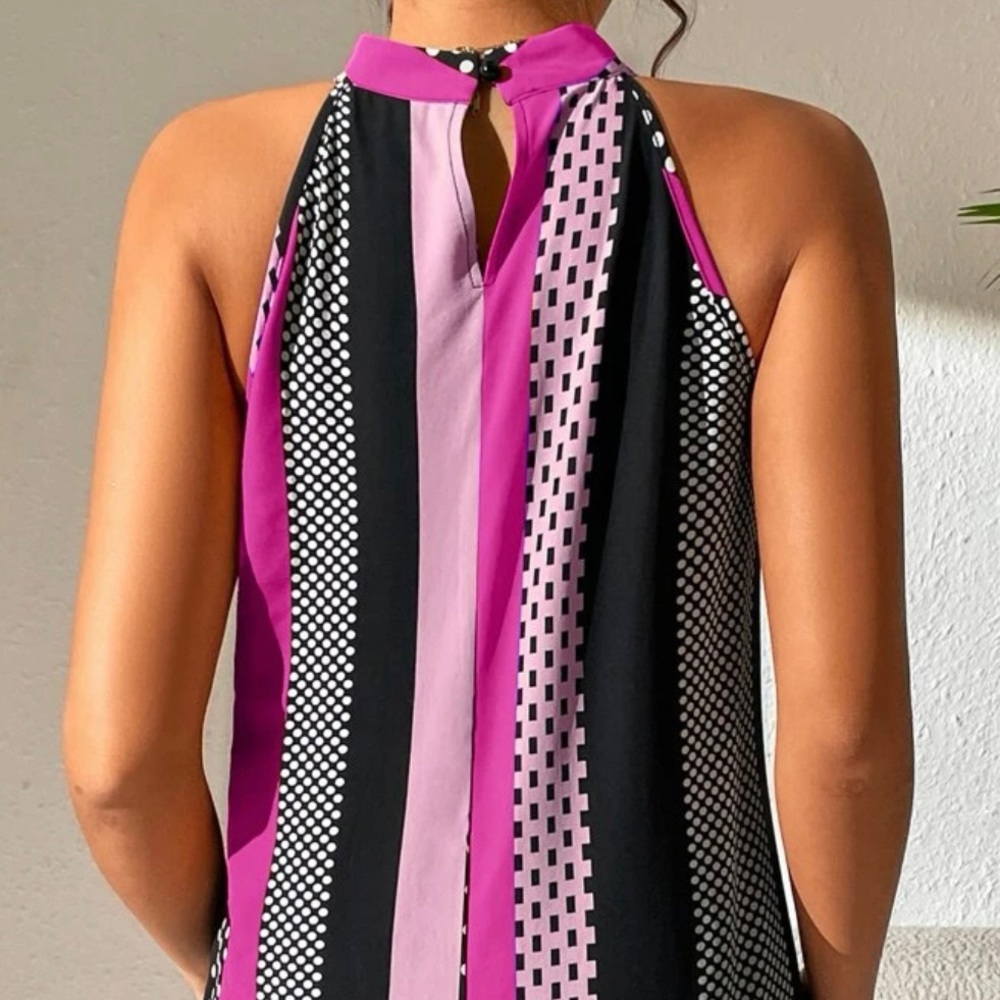 Polka Dot Print Keyhole Back Top - Never Worn! - Picture 2 of 6